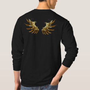 Camiseta Alas del Ángel de Oro sobre fondo negro
