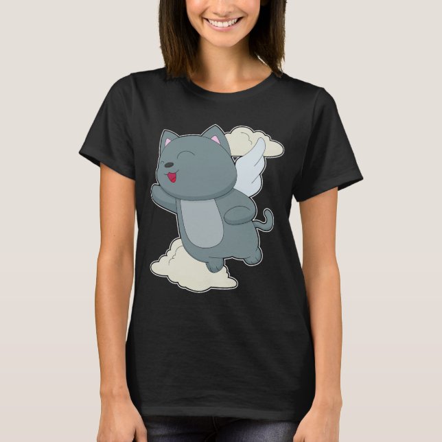 Camiseta Alas del ángel del gato Nubes (Anverso)
