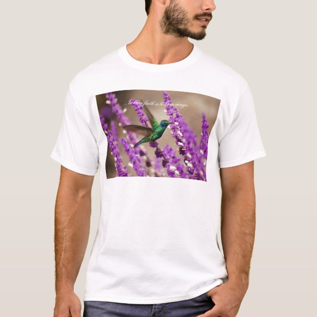 Camiseta Alas del colibrí de los Violeta-oídos el chispear (Anverso)