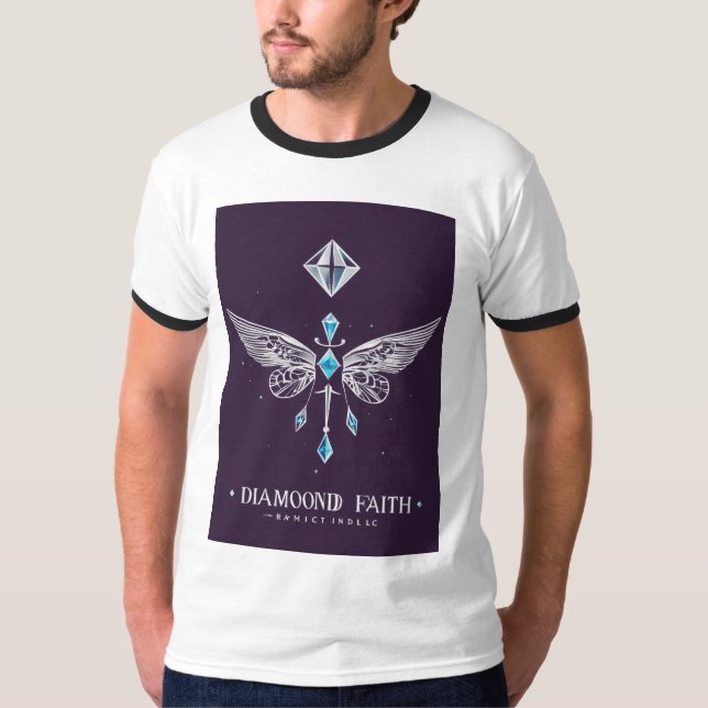 Camiseta alas estilizadas daimond con un par de elegantes (Anverso)