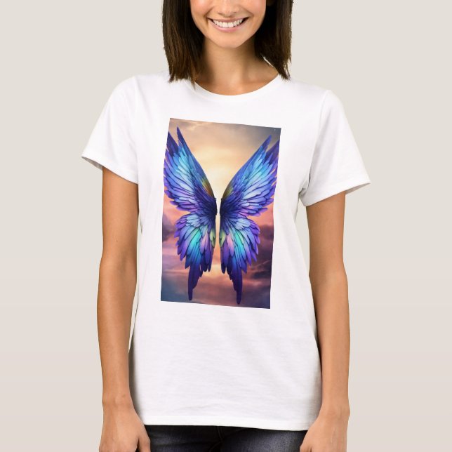 Camiseta Alas etéreas: Elegancia abstracta de mariposa (Anverso)