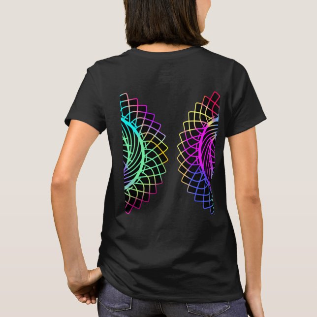Camiseta Alas Mandala Colorful Faith Spirit Galaxy Diversió (Reverso)