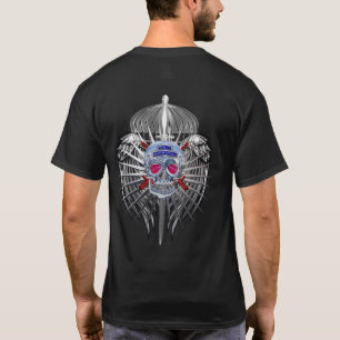 Camiseta Alas metálicas del cráneo plateado aerotransport
