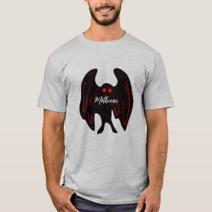 Camiseta Alas negras de Mothman críptico, T-Shirt ojos rojo