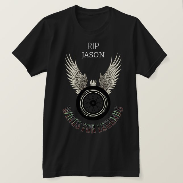 Camiseta Alas para leyendas, Personalizar memorial personal (Anverso del diseño)