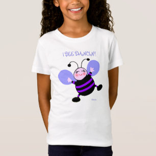 Camiseta Alas púrpuras de la lavanda de la abeja del dibuj