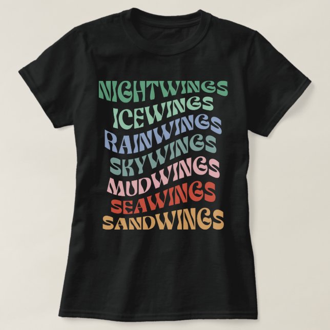 Camiseta Alas retro del fuego Wof Serie de libros Dragon Lo (Diseño del anverso)