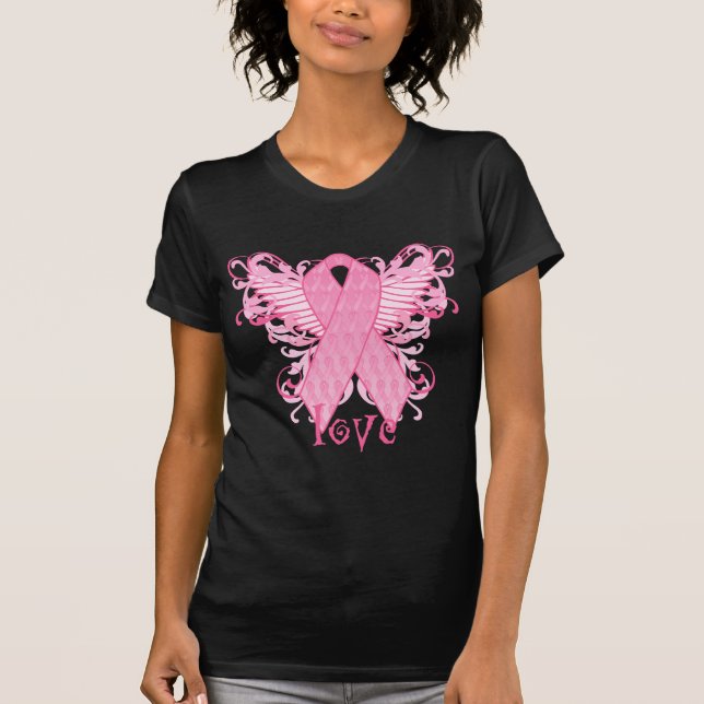 Camiseta Alas rosadas del amor de la cinta (Anverso)