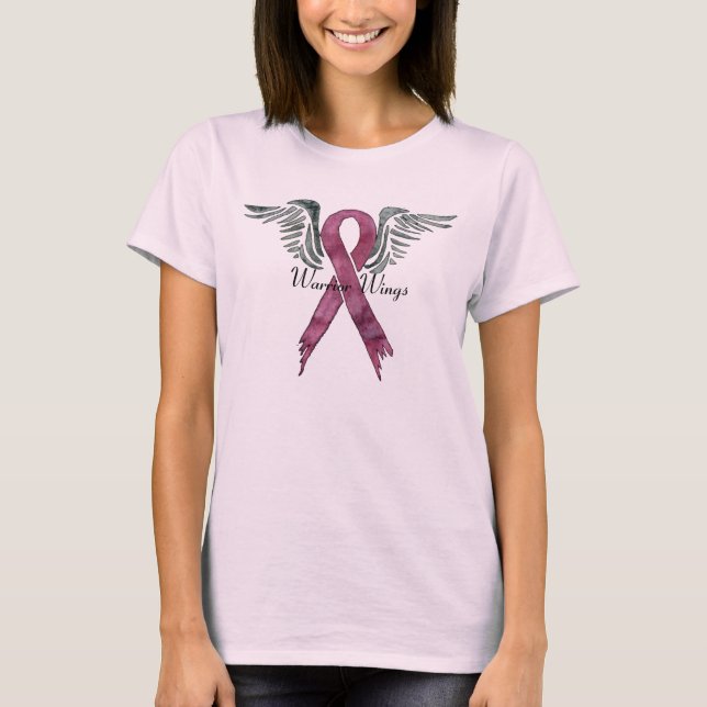Camiseta alas rosadas del guerrero de la cinta (Anverso)