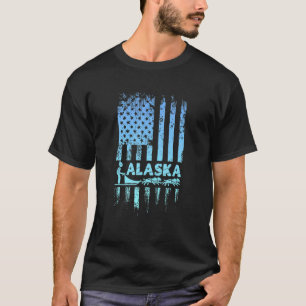 Camiseta Alaska bandera de EE. UU. Mushing Perros de trineo