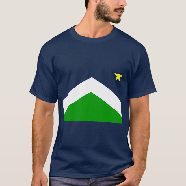 Camiseta Alaska Bandera Seward Geométrica Azul y Verde (Anverso)