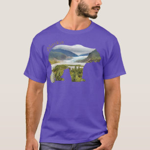 Camiseta Alaska Bear - Grizzly Bear With Alaska Mountains45