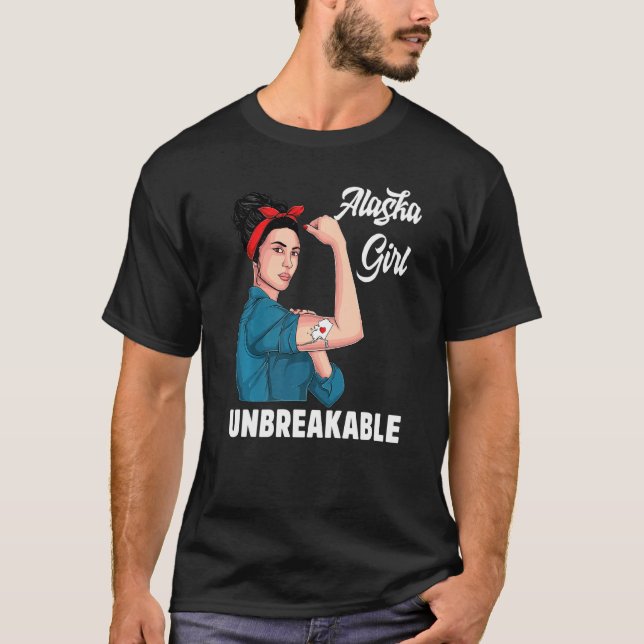 Camiseta Alaska Chica inquebrantable Alaska Mapa estatal de (Anverso)