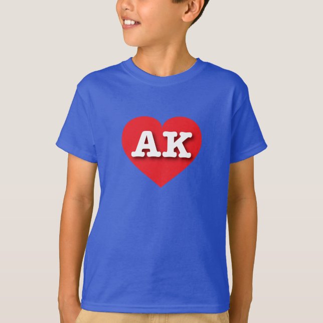 Camiseta Alaska Corazón Rojo - Amo AK (Anverso)