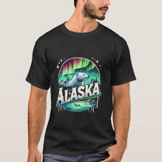Camiseta Alaska Encender Norte Aurora Viendo Vacaciones Ala