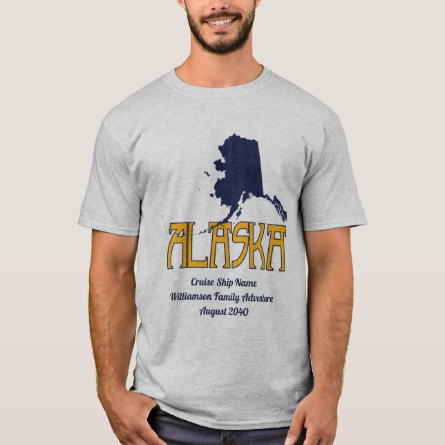 Camiseta Alaska Family Cruise Vacation Blue (Anverso)