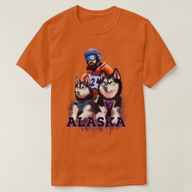 Camiseta Alaska Hogar de Mushers y Huskies TShirt (Diseño del anverso)