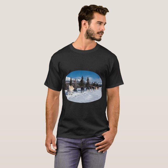 Camiseta Alaska Husky Dog Sled Race (Anverso completo)