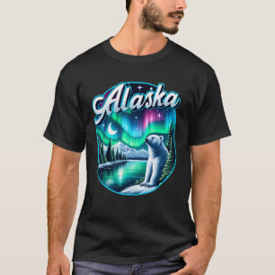 Camiseta Alaska Luz del Norte Aurora Borealis Bear Sky Tr