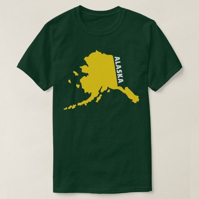 Camiseta Alaska Mapa de Oro Esquema de TShirt (Diseño del anverso)