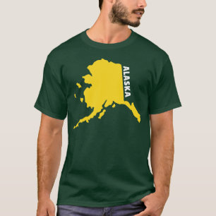 Camiseta Alaska Mapa de Oro Esquema de TShirt