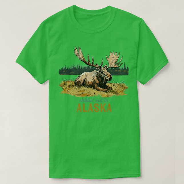 Camiseta Alaska Moose Art TShirt (Diseño del anverso)