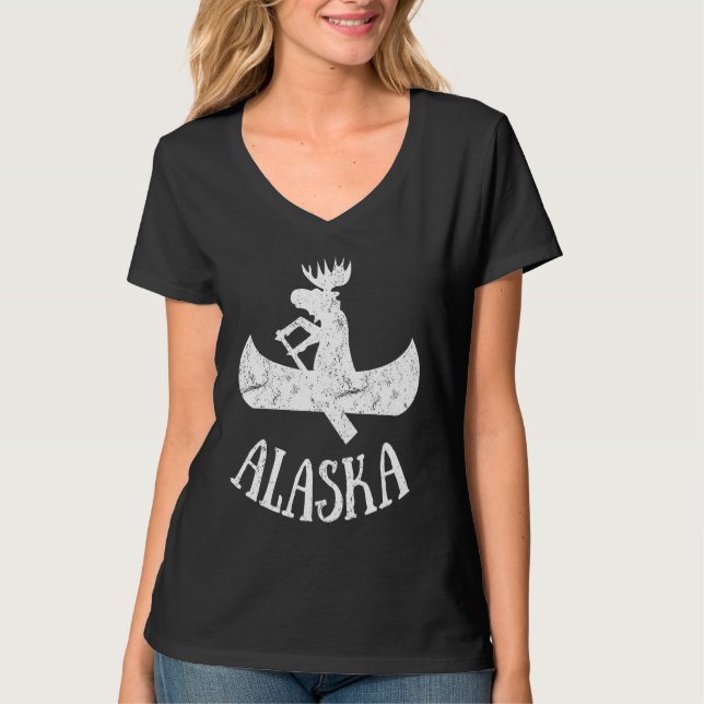 Camiseta Alaska Moose Moose Canoe Vacation (Anverso)