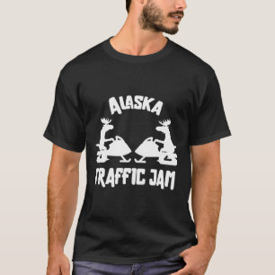 Camiseta Alaska Moose Snowmobile Traffic Jam Gift For Rider