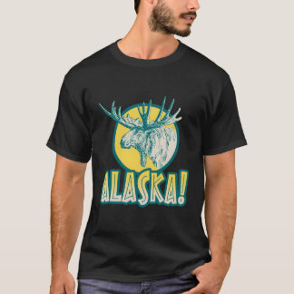 Camiseta Alaska Moose Vintage Diseño De Cabeza Minimalista