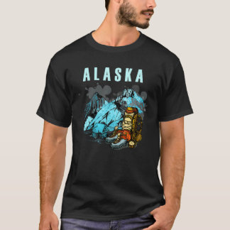 Camiseta Alaska Mountains and Hikers Tourism vacation outfi