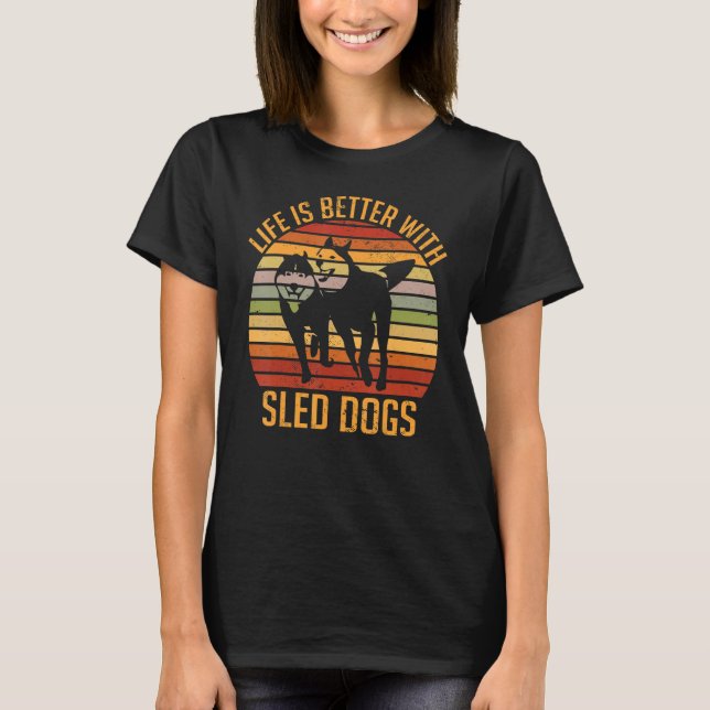 Camiseta Alaska Mushing Dog Sled Rider Huskies Winter Sport (Anverso)