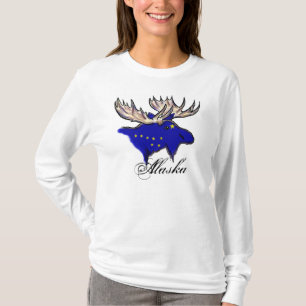 Camiseta Alaska orgulloso anciano bandera del estado señori