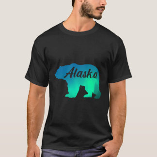 Camiseta Alaska Oso Luz Norte Naturaleza Aurora Boreal