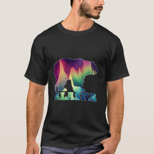 Camiseta Alaska Oso Luz Norte Naturaleza Aurora Boreal