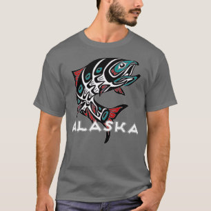 Camiseta Alaska Salmon Pescando indígenas nativos estadouni