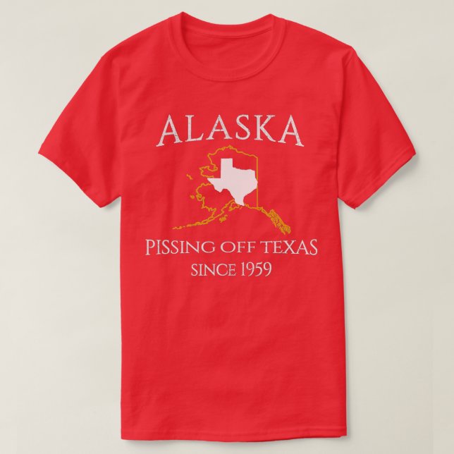 Camiseta Alaska Se Quita De Texas Desde El Estado Del Tamañ (Diseño del anverso)