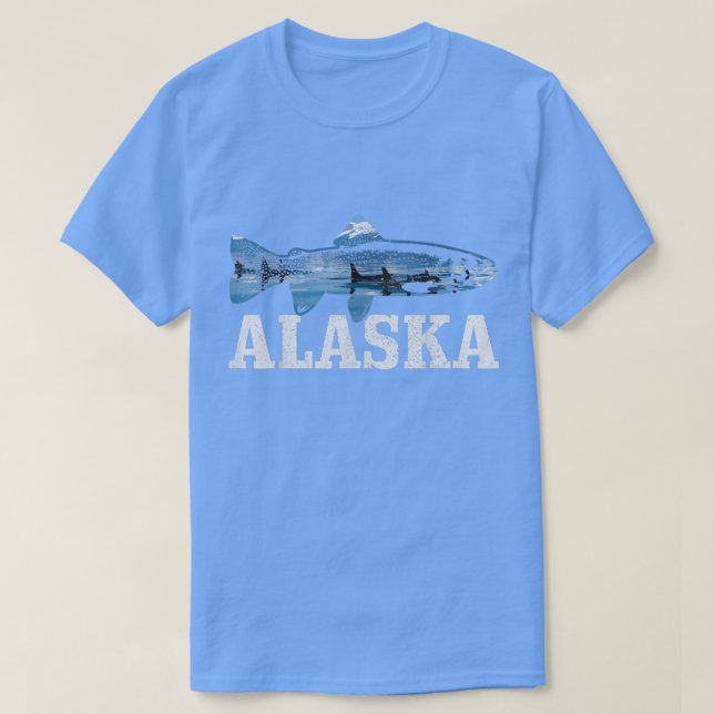 Camiseta Alaska Trout Salmon Fly Pescado Orca Ballena Na (Diseño del anverso)