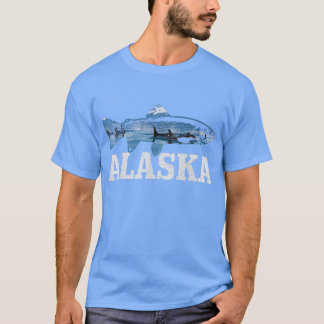 Camiseta Alaska Trout Salmon Fly Pescado Orca Ballena Na