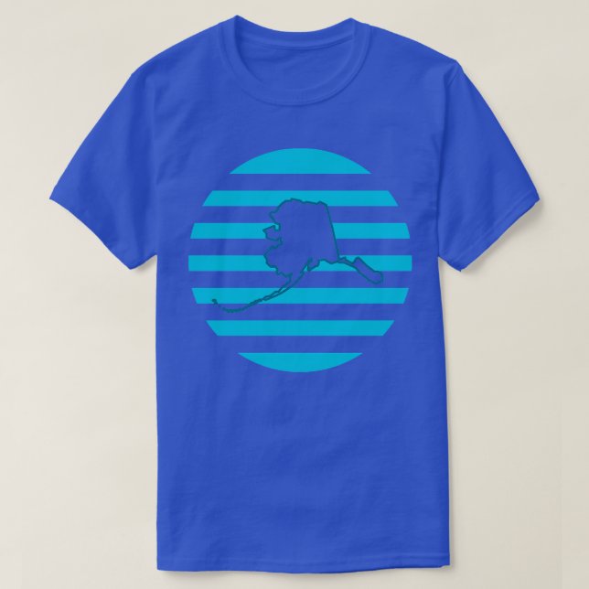 Camiseta Alaska US Retro Circle Azul TShirt (Diseño del anverso)