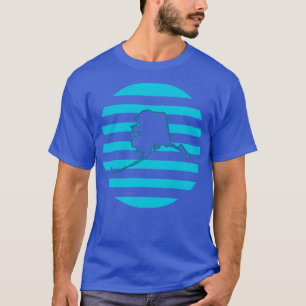 Camiseta Alaska US Retro Circle Azul TShirt