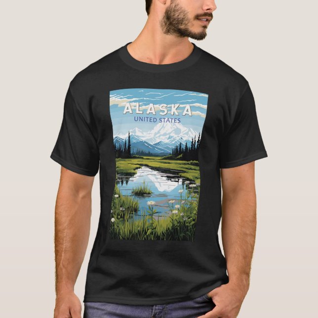Camiseta Alaska Viajes de arte Vintage (Anverso)
