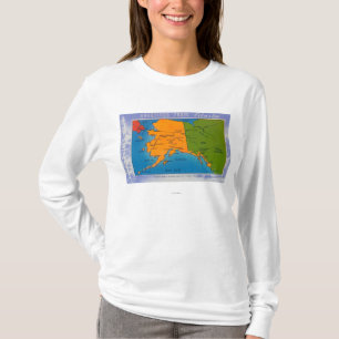 Camiseta AlaskaGreetings del mapa de Alaska