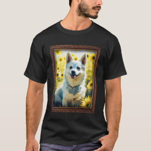 Camiseta Alaskan Klee Kai Pintando Flor De Girasol Madre