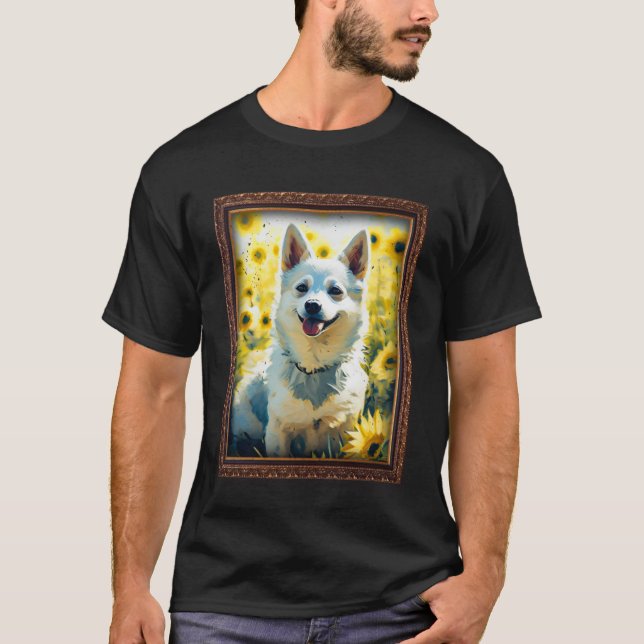 Camiseta Alaskan Klee Kai Pintando Flor De Girasol Madre (Anverso)