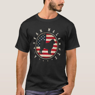 Camiseta Alaskan Malamute Bandera Estadounidense 4 de Julio