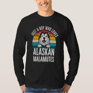 Camiseta Alaskan Malamute Just A Boy Who Loves Alaskan Mala