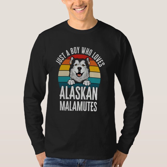 Camiseta Alaskan Malamute Just A Boy Who Loves Alaskan Mala (Anverso)