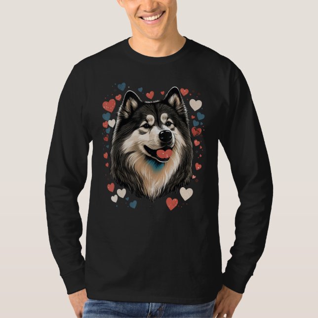 Camiseta Alaskan Malamute Love Valentines Day Alaskan Malam (Anverso)