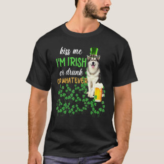 Camiseta Alaskan Malamute Me Besa Soy Irlandés O Borracho O