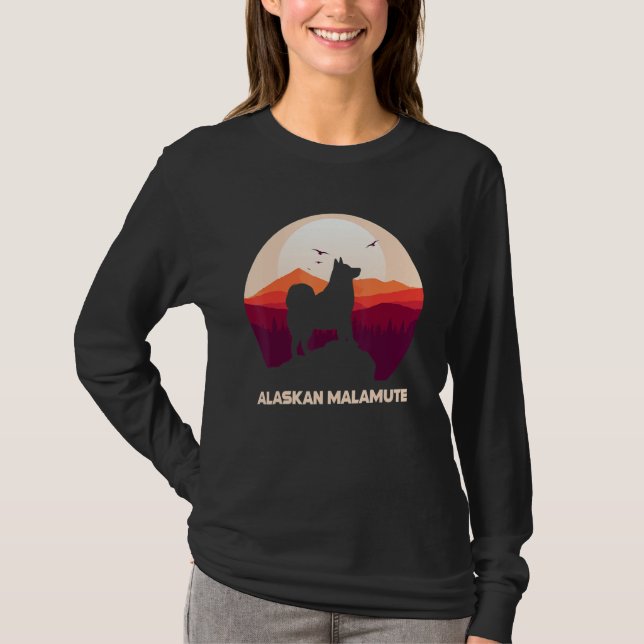 Camiseta Alaskan Malamute Moon and Halloween 1 (Anverso)